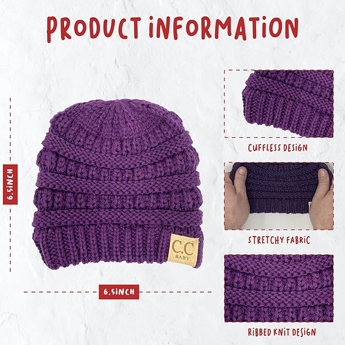 Funky Junque Baby Winter Hat – Cute Newborn Hats, Cozy Warm Infant Beanie, Soft Knit Stocking Stuffer for Babies 0–12 Months