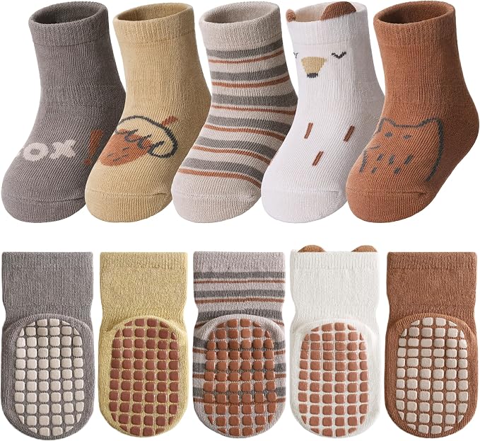 TRUEHAN 5 Pairs Toddler Non Slip Socks by TRUEHAN