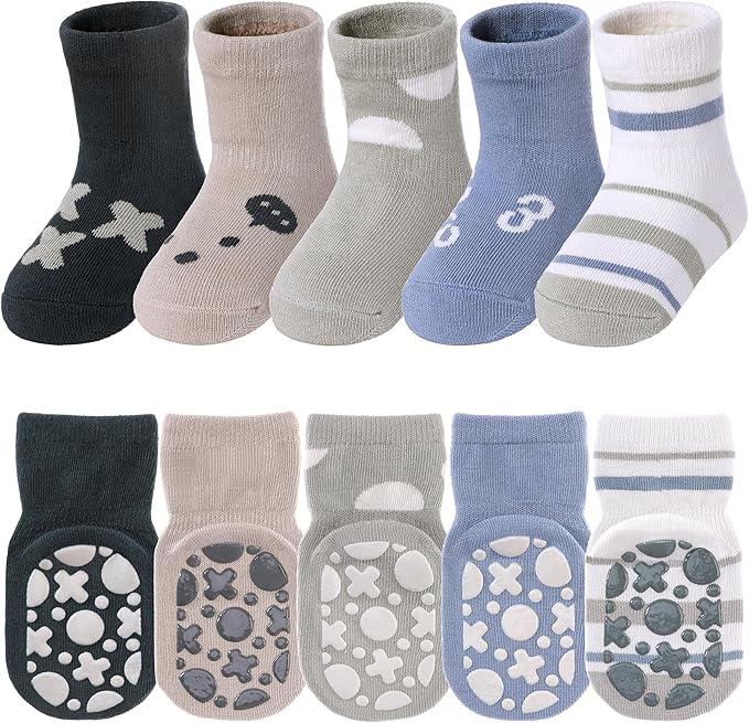 TRUEHAN 5 Pairs Toddler Non Slip Socks by TRUEHAN