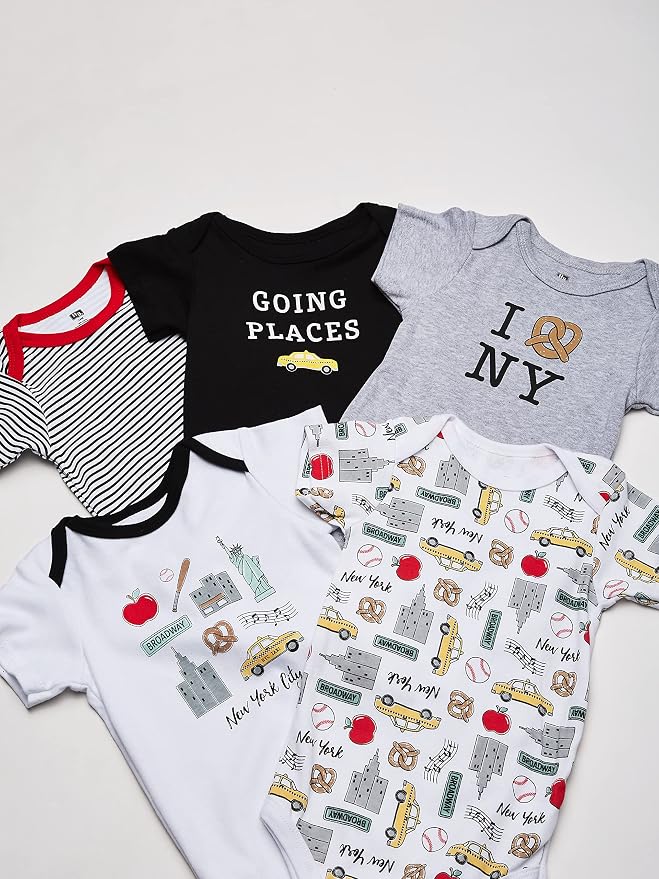 Hudson Baby Unisex Baby Cotton Bodysuits 5-pack - Image 2