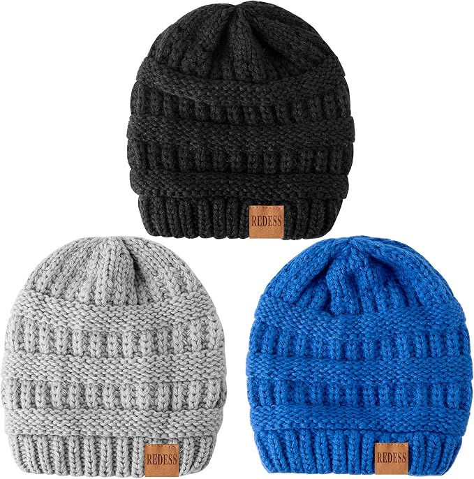 REDESS Baby Kids Winter Warm Hats, Infant Toddler Children Beanie Knit Cap - Image 2