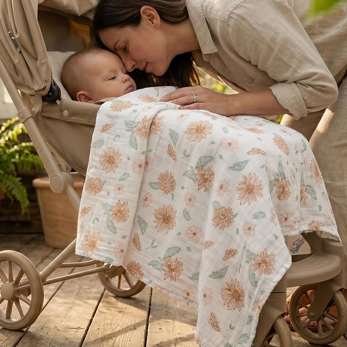 GLLQUEN BABY Muslin Swaddle Blankets 4Pk Receiving Blanket Large 35" x 40" | - Image 3