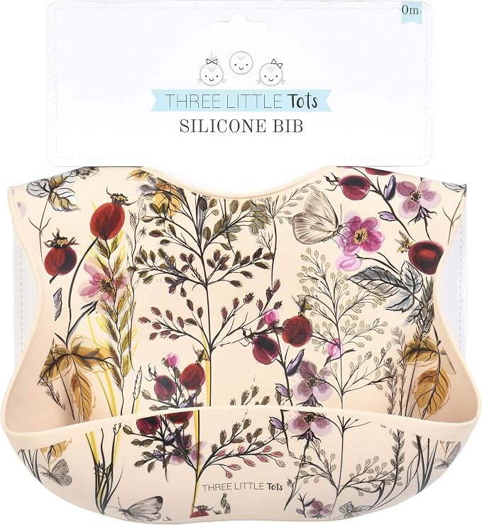 Three Little Tots Modern Silicone Baby Bib – Adjustable Fit Waterproof Catch - Image 3