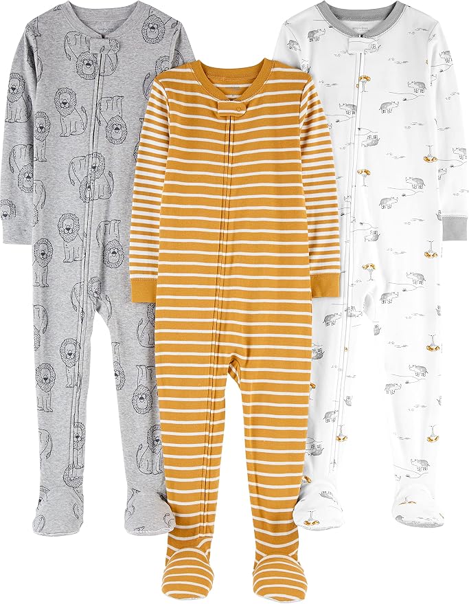 Simple Joys by Carter's Baby Boys 3 pack Snug Fit Footed Cotton Pajamas by SimpleJoysbyCarters