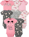 Gerber Baby Girls' 8-pack Short Sleeve Onesies Bodysuits by Gerber