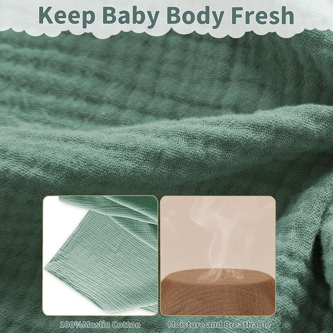 Muslin Swaddle Blankets for Newborn, 2 Pack Breathable Soft Receiving Blanket - Image 5
