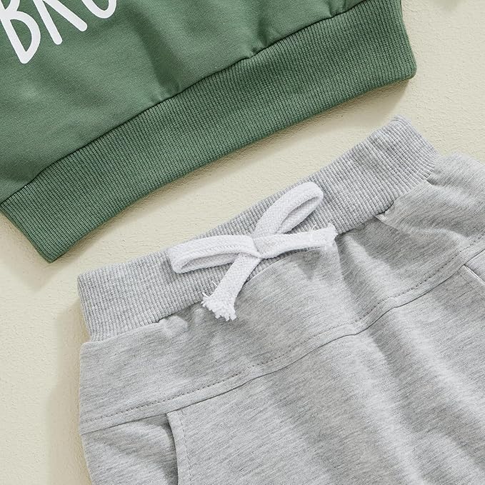 Toddler Baby Boy Fall Winter Outfit Long Sleeve Letter Print Sweatshirts and Jogger Pants Infant Boy Clothes