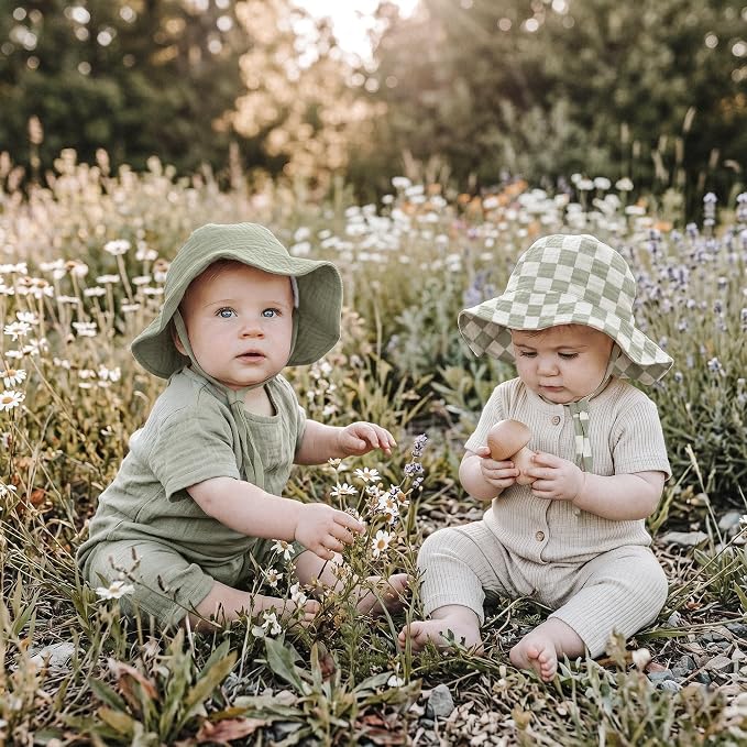 Konssy 2-Pack Muslin Baby Girl Sun Hats - Image 4