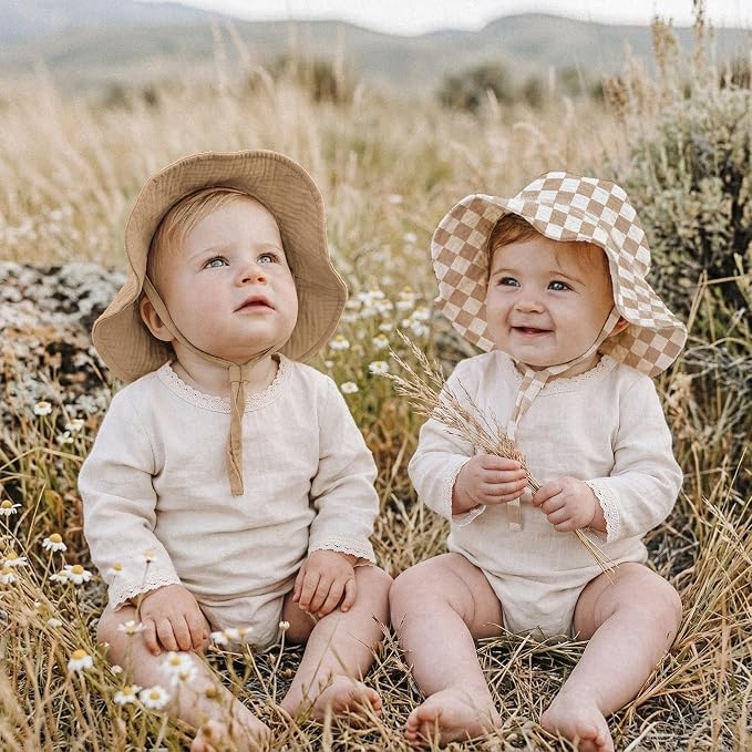 Konssy 2-Pack Muslin Baby Girl Sun Hats - Image 4