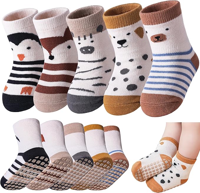 LANLEO Baby Toddler Socks with Grips Baby Toddlers Girls Boys Non Slip Grip by LANLEO