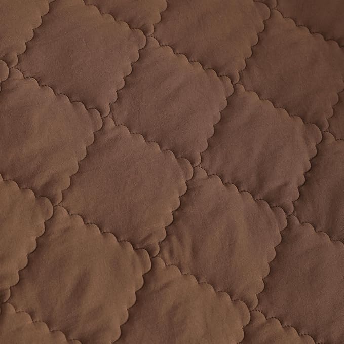 NTBAY Down Alternative Toddler Comforter, Lightweight and Warm Solid Color Baby Crib Quilted Blanket, 39x47 inches, Brown