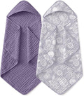 Yoofoss Hooded Baby Towels for Newborn 2 Pack 100% Muslin Organic Cotton Baby by YOOFOSS