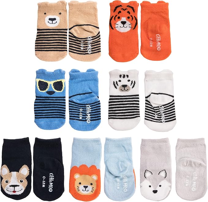 Little Me 8-Pack Baby Socks, Animal Charter Themed, 0-12 Months - Image 6