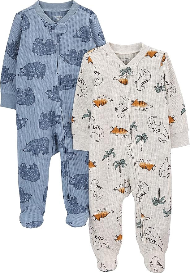 Simple Joys by Carter's Unisex Baby 2-way Zip Thermal Footed Sleep and Play by SimpleJoysbyCarters