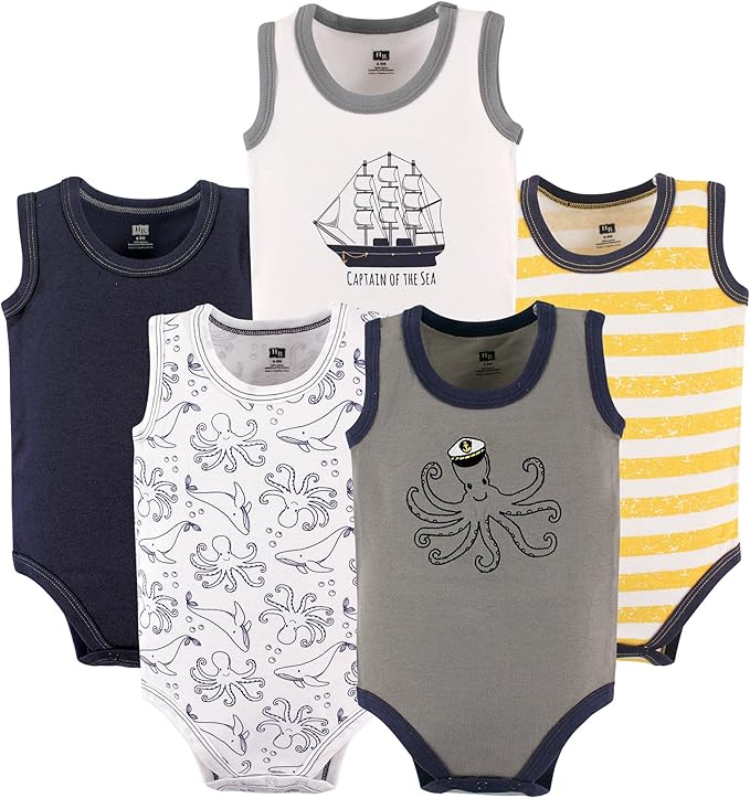 Hudson Baby Unisex Baby Cotton Sleeveless Bodysuits - Image 2