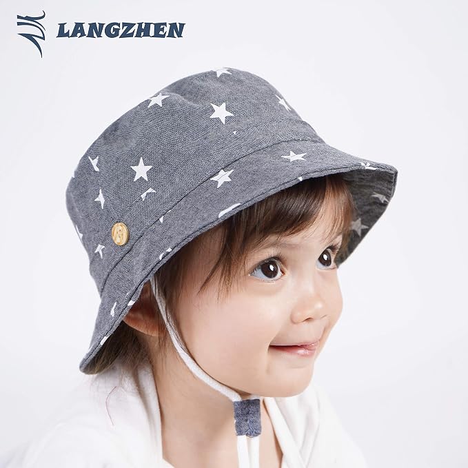 LANGZHEN Sun Protection Hat for Kids Toddler Boys Girls Wide Brim Summer - Image 3