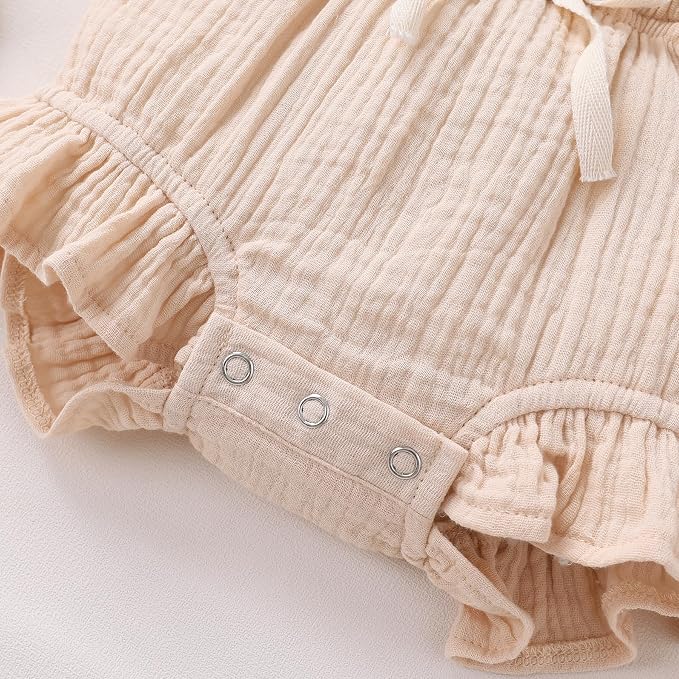 YOUNGER TREE Toddler Baby Girl Ruffled Sleeveless Romper Casual Summer Jumpsuit - Image 6