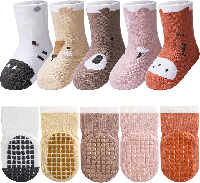 TRUEHAN 5 Pairs Toddler Non Slip Socks by TRUEHAN