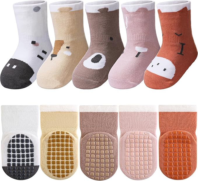 TRUEHAN 5 Pairs Toddler Non Slip Socks by TRUEHAN