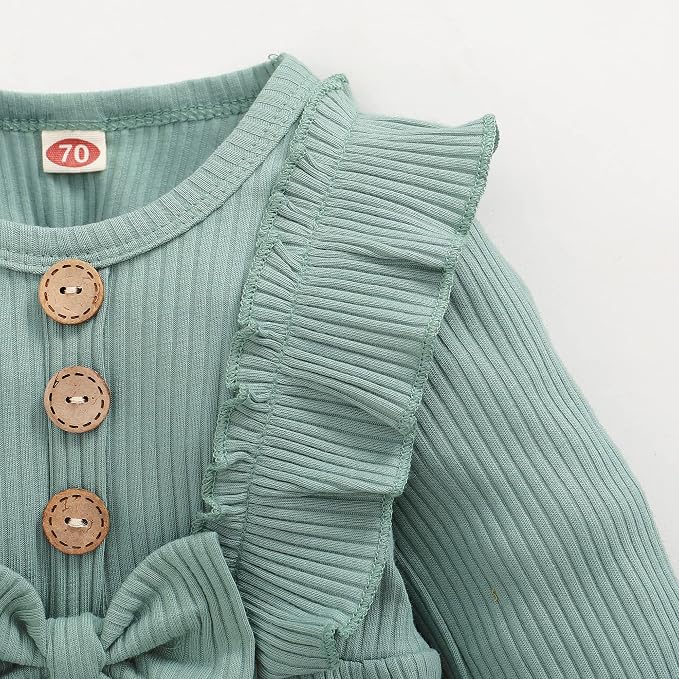 Mioglrie Newborn Baby Girl Clothes 1 Piece Infant Fall Winter Romper Outfit | - Image 7
