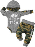 Fommy Newborn Baby Boy Clothes Plaid Letter Print Long Sleeve Hoodies + Long by Fommy