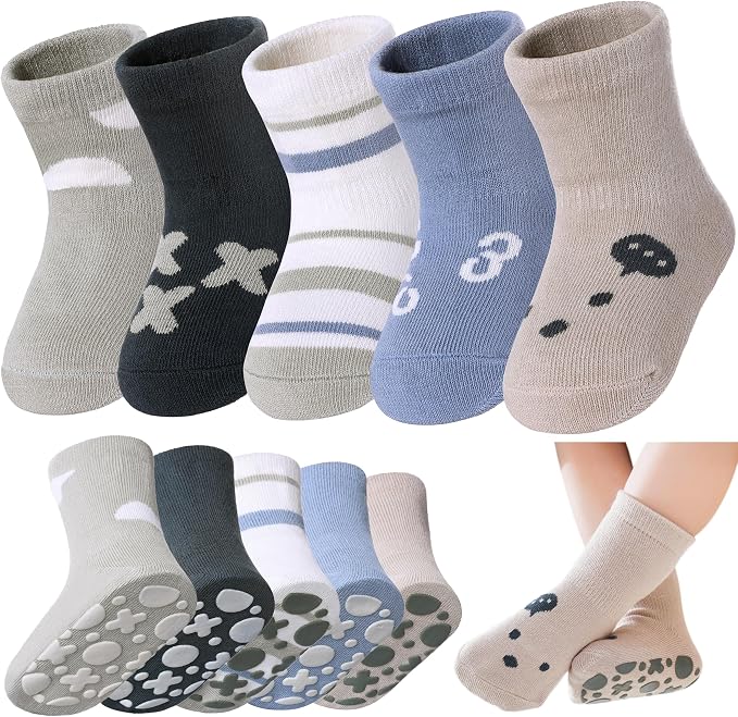 LANLEO Baby Toddler Socks with Grips Baby Toddlers Girls Boys Non Slip Grip by LANLEO