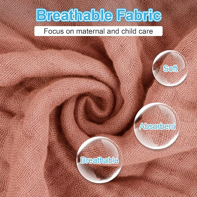 Muslin Burp Cloths Soft and Breathable Burp Cloths Baby Girl 6 Pack 10x20 - Image 4