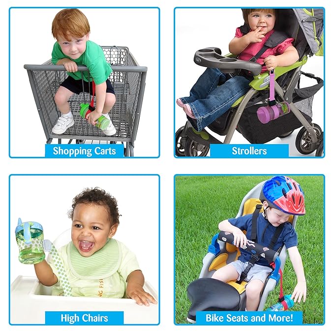 PBnJ Baby SippyPal Sippy Cup Holder Strap Leash Tether (Hearts 2-Pack)