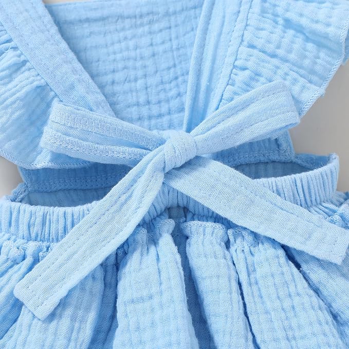 YOUNGER TREE Toddler Baby Girl Ruffled Sleeveless Romper Casual Summer Jumpsuit - Image 7