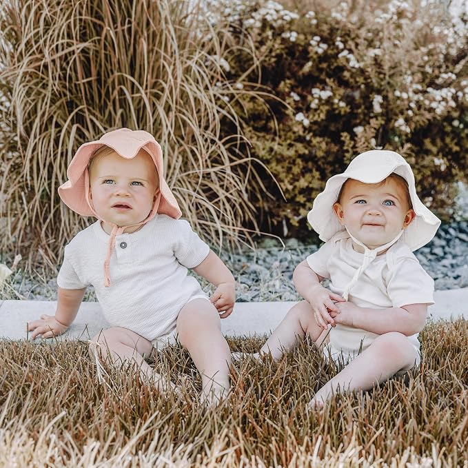 Konssy 2-Pack Muslin Baby Girl Sun Hats - Image 2