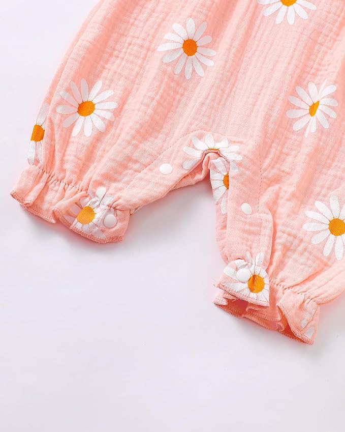 Renotemy Newborn Baby Girl Clothes Romper Summer Outfits Preemie-18Months | - Image 4