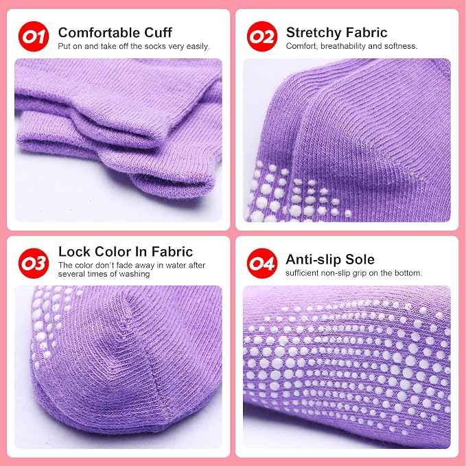 Toddler Non Slip Grip Ankle Socks - Image 6