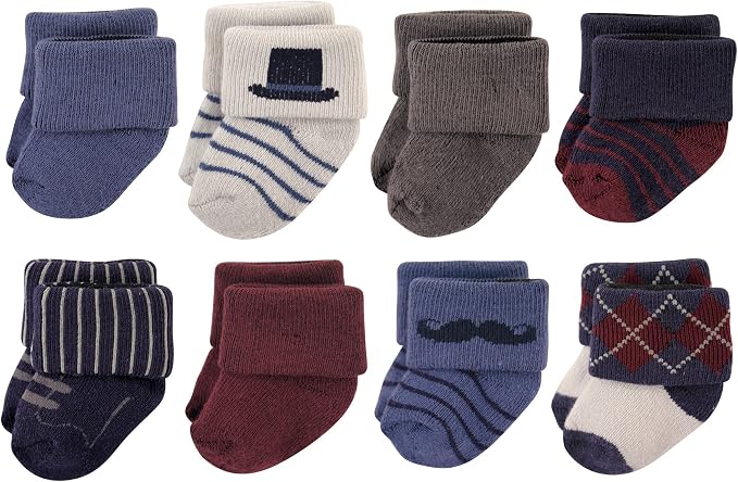 Hudson Baby Baby 8-pack Cotton Rich Newborn and Terry Socks - Image 2