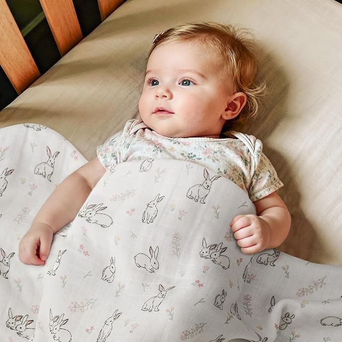 GLLQUEN BABY Muslin Swaddle Blankets 2Pk Receiving Blanket Large 35" x 40" | - Image 2