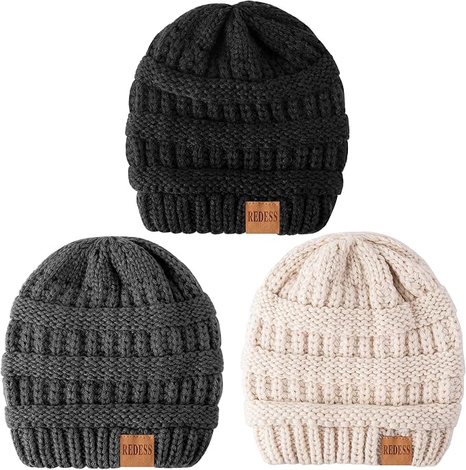 REDESS Baby Kids Winter Warm Hats, Infant Toddler Children Beanie Knit Cap - Image 2