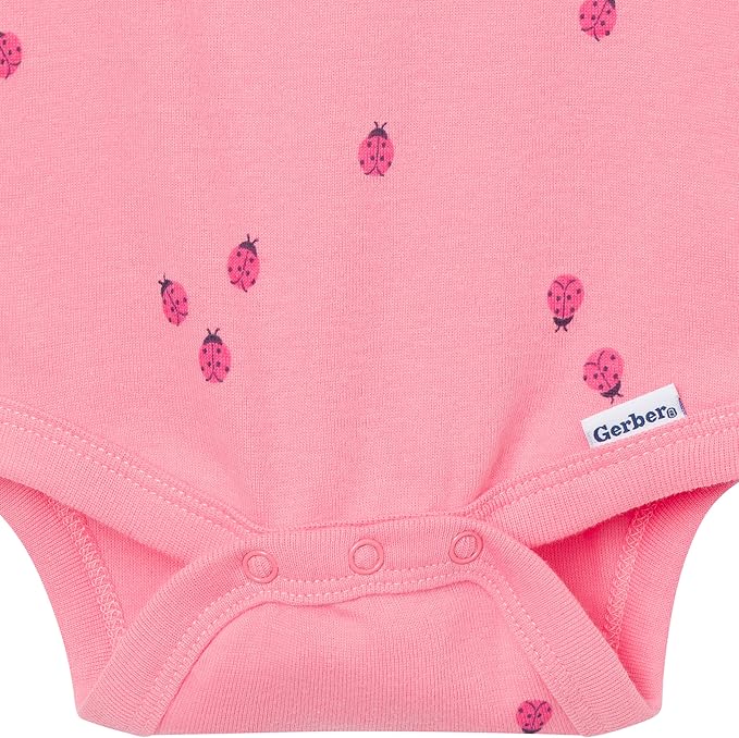 Gerber Baby Girls 4-Pack Short Sleeve Onesies Bodysuits - Image 9