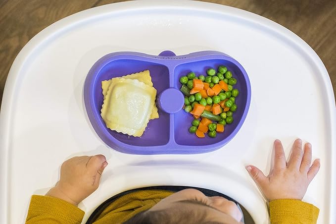 Nummy BOWL - Pure Silicone Bowl with Hidden Suction Cup for Babies and Toddlers | BPA and Phthalate Free | Microwave and Dishwasher Safe | Great Baby Gift (Purple, Core Collection)