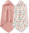 Yoofoss Hooded Baby Bath Towels 2 Pack 100% Muslin Organic Cotton by YOOFOSS