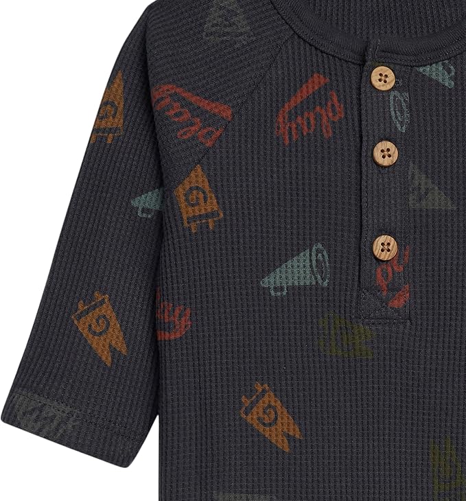 Modern Moments by Gerber Baby Henley Waffle Knit Romper - Image 3