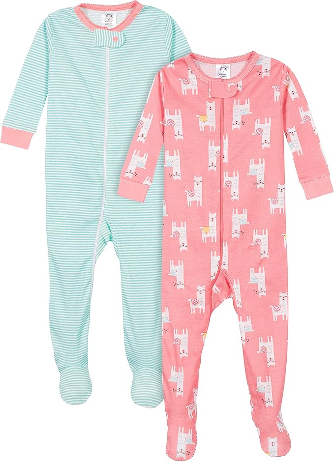 Gerber Baby Girls 2-Pack Footed Pajamas by Gerber