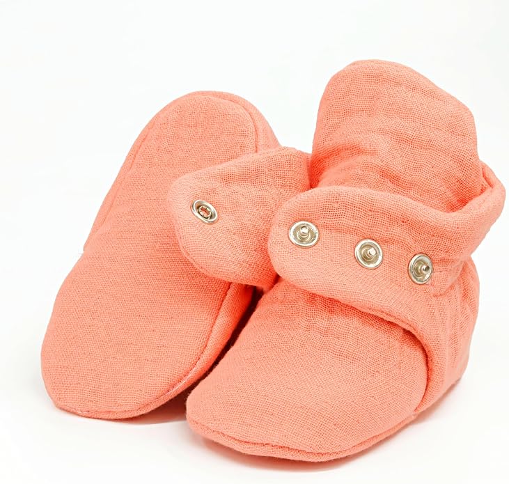 Ella Bonna Baby Booties Organic Cotton Muslin Newborn Baby Slippers Baby Boy - Image 5