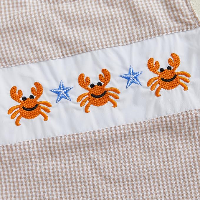 Newborn Baby Boys Sleeveless Seersucker Romper One Piece Straps Overalls - Image 5
