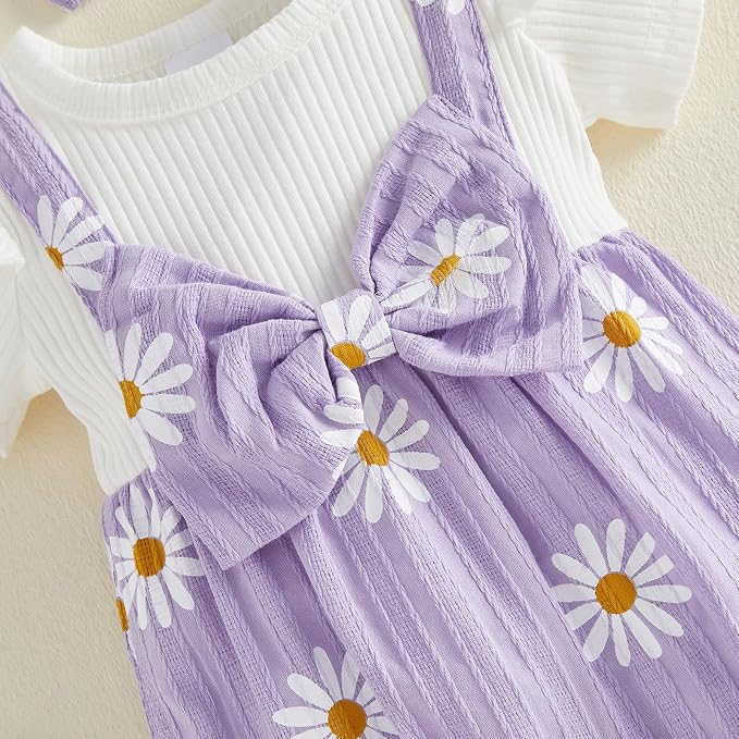 YINGISFITM Newborn Baby Girl Summer Clothes Short Sleeve Bubble Romper Bow - Image 7