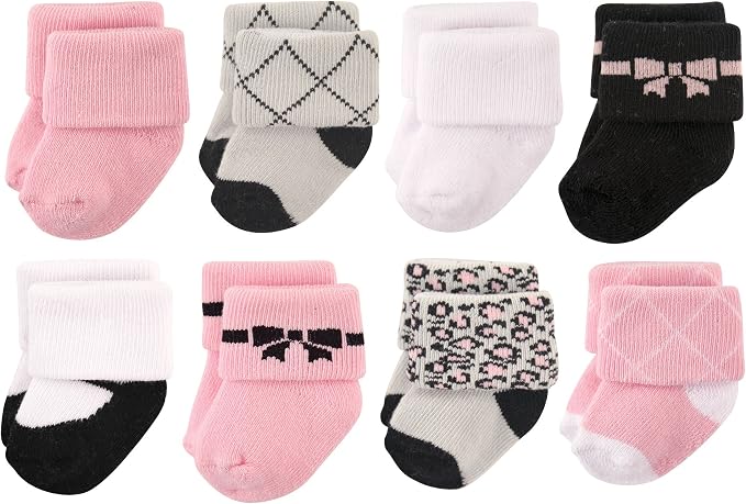 Hudson Baby Baby 8-pack Cotton Rich Newborn and Terry Socks - Image 2