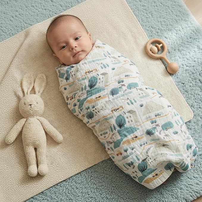 Muslin Swaddle Blankets for Newborn, Cotton Receiving Blanket | 4 Pack 100% - Image 6