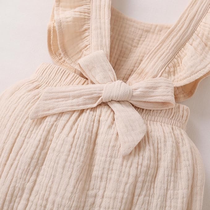 YOUNGER TREE Toddler Baby Girl Ruffled Sleeveless Romper Casual Summer Jumpsuit - Image 7