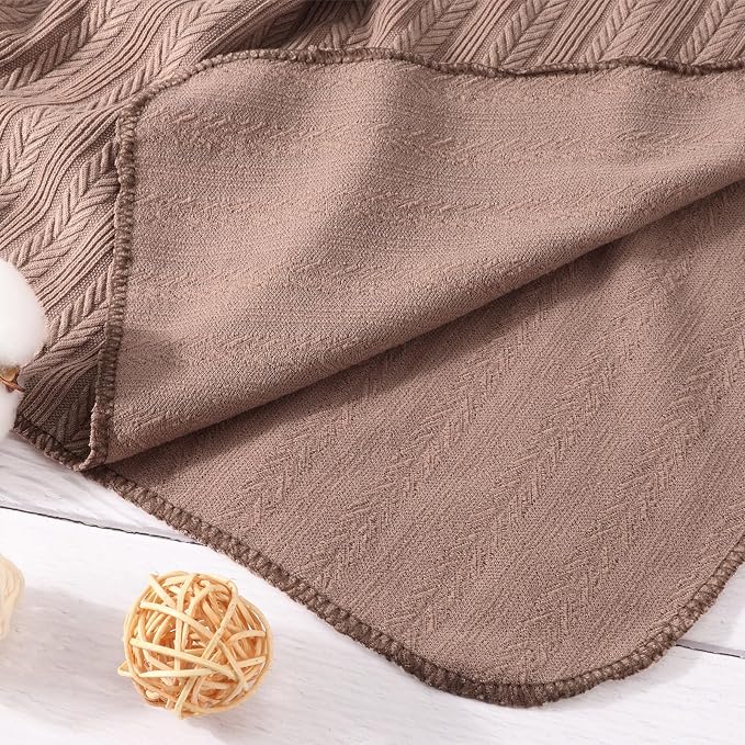 AQOKKA Newborn Receiving Blanket Wheat Ear Bow Hat Hairband Set - Image 4