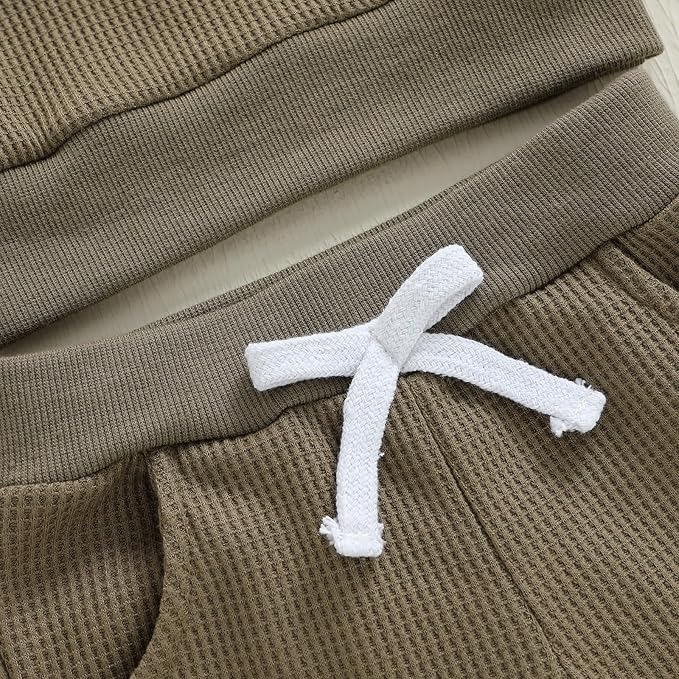 Kuriozud Toddler Baby Boy Fall Winter Clothes Long Sleeve Crewneck Pullover Sweatshirt Jogger Pants Set 2 Piece Outfit