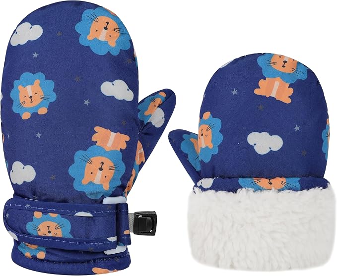 Toddler Gloves Kids Mittens Winter Warm Lined Fleece Gloves Waterproof Snow - Image 2