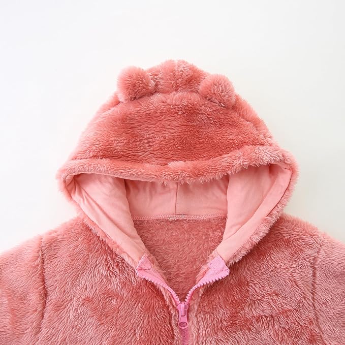Newborn Infant Baby Boys Girls Cartoon Fleece Hooded Jacket Coat - Image 5